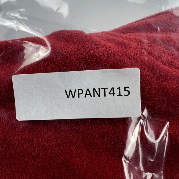 Chico's Design Suede Leather Pants Orange Straight Leg High Rise Size 12 (2.5) - Picture 11 of 12